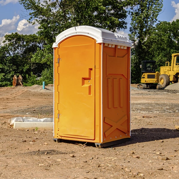 how often are the portable restrooms cleaned and serviced during a rental period in Cropsey